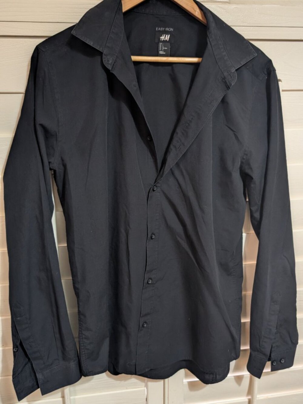 H&M Black Easy Iron Slim Large Shirt